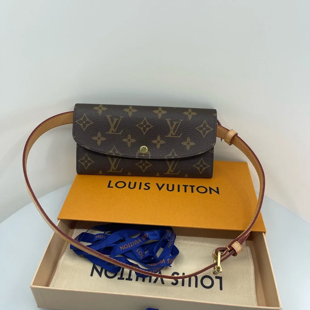 Louis Vuitton Monogram Emilie Wallet on Strap Rose Ballerine M61289 - Picture 12 of 14